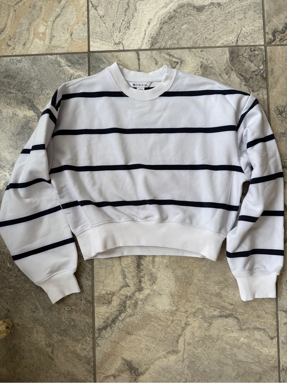 Athleta Terry Crop Crew Sweatshirt
